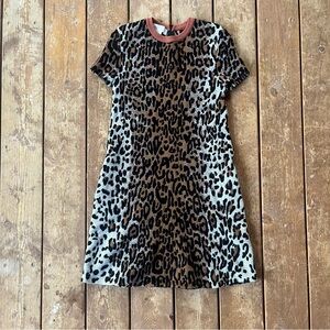 STELLA McCARTNEY leopard Print Knit Mini A-line Dress